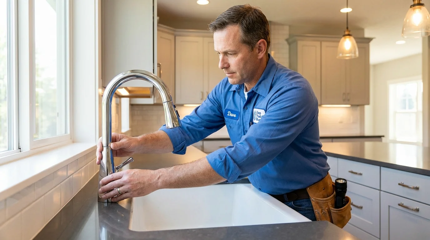 Kitchen faucet installation by Johns Plumbing LLC in East Dublin